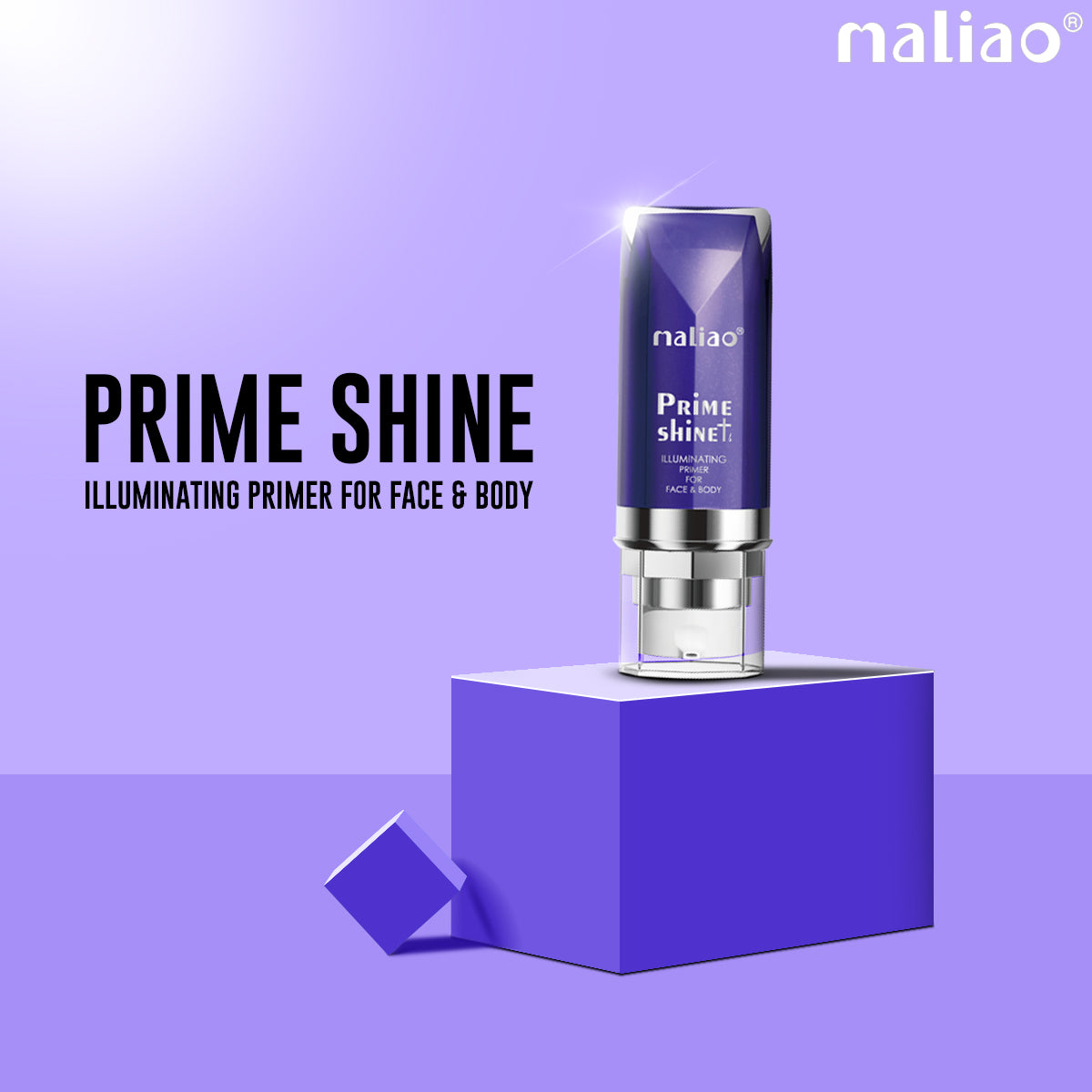 Maliao Prime Shine Illuminating Primer for Face & Body - Radiant Glow, Lightweight Formula, Non-Greasy Texture Face, Body